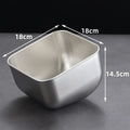 Axyaa Stainless Steel Korean BBQ Veggie Bucket Slanting Bowl, Large Capacity Kitchen Tableware