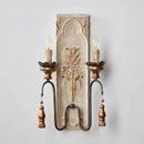 Axyaa Solid Wood Carving Wall Lamp Vintage Rural French Style
