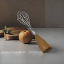 Axyaa Stainless Steel Egg Beater with Wooden Handle for Kitchen Baking