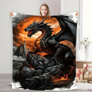 Axyaa Enchanted Dragon Decor Throw Blanket: Soft Cozy Gothic Style for Boys and Teens