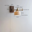 Axyaa Wood Canopy LED Wall Lamp with Pull Chain Switch, Rotating Arm