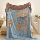 Axyaa Kids Bamboo Blanket: Cartoon Bedding Cover 150*200cm, Cooling Three Layers