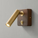 Axyaa Switch Wall Lamp: Gold Silver Brass Wooden Lighting for Bedroom Reading Office
