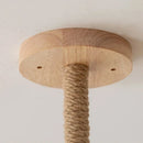 Axyaa Wood Glass Chandelier: Stylish Hemp Rope Pendant Light for Dining Table & Bar Counter