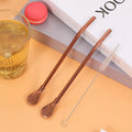 Axyaa Stainless Steel Straw Spoon Filter Scoop for Coffee Tea Milk Mixing