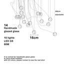 Axyaa Glazed Glass Bubble Pendant LED Light Fixture