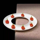 Axyaa Circular Ceramic Sushi Serving Plate for Molecular Cuisine and Restaurant Tableware
