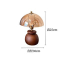 Axyaa Wooden LED Table Lamp with Glass Lampshade for Bedroom and Restaurant