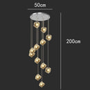 Axyaa Modern LED Ring Stairs Pendant Light Chandeliers for Living and Dining Room