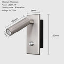 Axyaa Dimmable Bedside Wall Sconce with Adjustable Spotlight & LED Reading Light