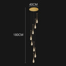 Axyaa Crystal Chandelier Stair Pendant Lamp Living Room Pendant Lights