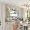 Axyaa Silver Polished Hollow-out Wall Mirror for Home and Hotel
