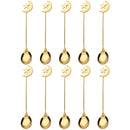 Axyaa Gold Star Moon Dinnerware Set - Stainless Steel, Eid Mubarak Ramadan Muslim Party