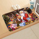 Santa Welcome Mat: Axyaa Christmas Claus Print Carpet for Home Decoration