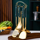 Axyaa Stainless Steel Kitchen Spatula Set - 7 Piece Cooking Utensils Kit