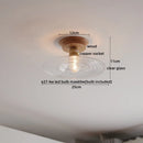 Axyaa Glass Wood LED Ceiling Lights Fixture Modern Ceiling Lamp