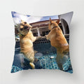 Axyaa Dog Pig Pattern Polyester Throw Pillow Cover Home Decor Pillowcases 45 x 45cm