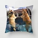 Axyaa Dog Pig Pattern Polyester Throw Pillow Cover Home Decor Pillowcases 45 x 45cm