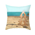 Axyaa Summer Beach Vacation Blue Pillow Case - Seaside Hotel Sofa Decoration