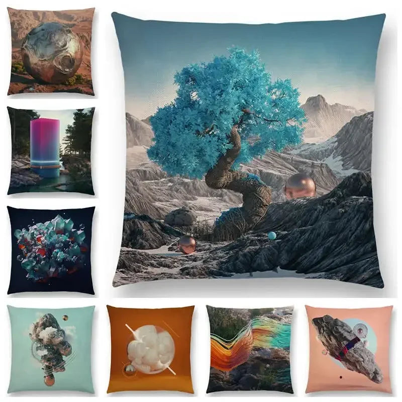 Vivid Axyaa 3D Print Spar Metal Sofa Cushion Cover Suite