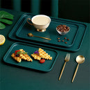 Axyaa Dark Green Rectangular Tray for Storage & Service of Fruit, Jewelry, Tableware