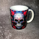 Axyaa Skull Flower Ceramic Coffee Mug Halloween Gift Cup.