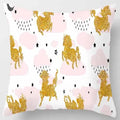Axyaa Yellow Pink Pattern Square Pillowcase Home Decoration Cushion Cover