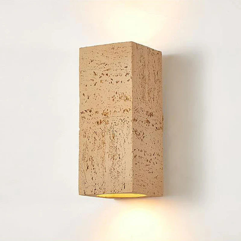 Axyaa Wabi-sabi Cement Wall Lamp Square Nordic Retro Sconce Light for Foyer Bedroom