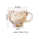 Axyaa Vintage Heart Embossed High-Legged Latte Glass Cup