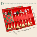 Axyaa Christmas Party Dinnerware Set with Tree Design Cutlery