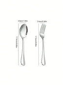 Axyaa Stainless Steel Fork and Spoon Set - Ideal for Home, Restaurant, Wedding, Party