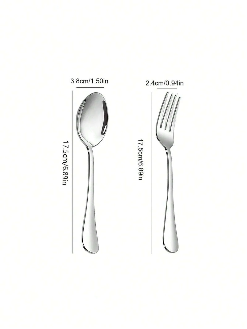 Axyaa Stainless Steel Fork and Spoon Set - Ideal for Home, Restaurant, Wedding, Party
