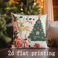 Axyaa Christmas Tree Pattern Cushion Cover for Sofa, Bedroom, Car - Rectangular Pillow Cover