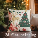 Axyaa Christmas Tree Pattern Cushion Cover for Sofa, Bedroom, Car - Rectangular Pillow Cover