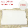 Axyaa Melamine European Rectangle Plate Set Glossy Wood Grain Finish