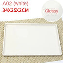 Axyaa Melamine European Rectangle Plate Set Glossy Wood Grain Finish
