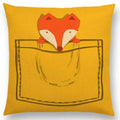 Axyaa Cartoon Animals Cushion Cover - Cat Flamingo Penguin Rabbit Pillow Case