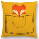 Axyaa Cartoon Animals Cushion Cover - Cat Flamingo Penguin Rabbit Pillow Case