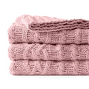 Axyaa Chenille Plaid Throw Blanket - Soft & Thick Knitted Bedspread