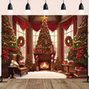 Christmas Day Party Background Cloth Tree Wall Tapestry for Home & Outdoor Photography by Axyaa