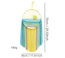 Axyaa Sun Macrame Wall Shelf: Boho Wood Decor for Bedroom, Living Room, Nursery