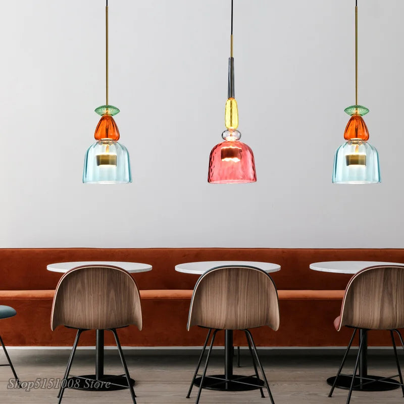 Nordic Glass Candy Pendant Lights for Axyaa Brand