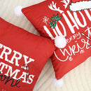 Axyaa Nordic Red Velvet Christmas Pillowcase 45x45 - Letter Printed Sofa Cushion Cover