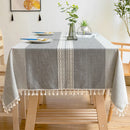 Axyaa Linen Cotton Waterproof Tablecloth for Dining Coffee Table Kitchen Room Decor