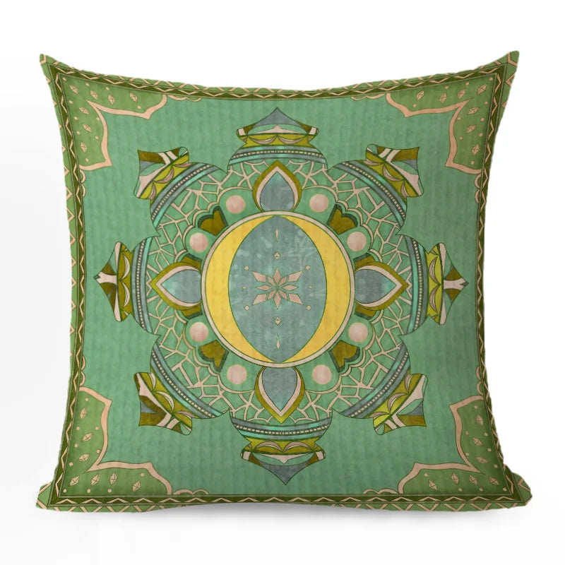 Axyaa Short Plush Moon Printed Cushion Cover 45x45cm for Home Sofa Decor