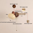 Axyaa Walnut Wood LED Wall Sconce with Pull Chain Switch, Nordic Art Stair Light