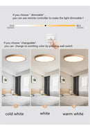 Axyaa Nordic Wood LED Ceiling Light - Thin Profile, Round, Japan Style, Living Room Bedroom Balcony Fixtures