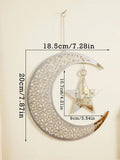 Silver Ramadan Moon & Star Acrylic Ornaments by Axyaa for Elegant Eid Decor