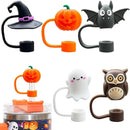 Axyaa Halloween Silicone Straw Toppers 5PCS Set for 10mm Straws