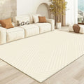 Cream Fluffy Modern Living Room Carpet by Axyaa - Soft Bedside Rug